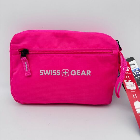 SwissGear Backpack Bag Foldable Into Pouch Travel Lightweight Hot Pink Hike Gym - Picture 1 of 7